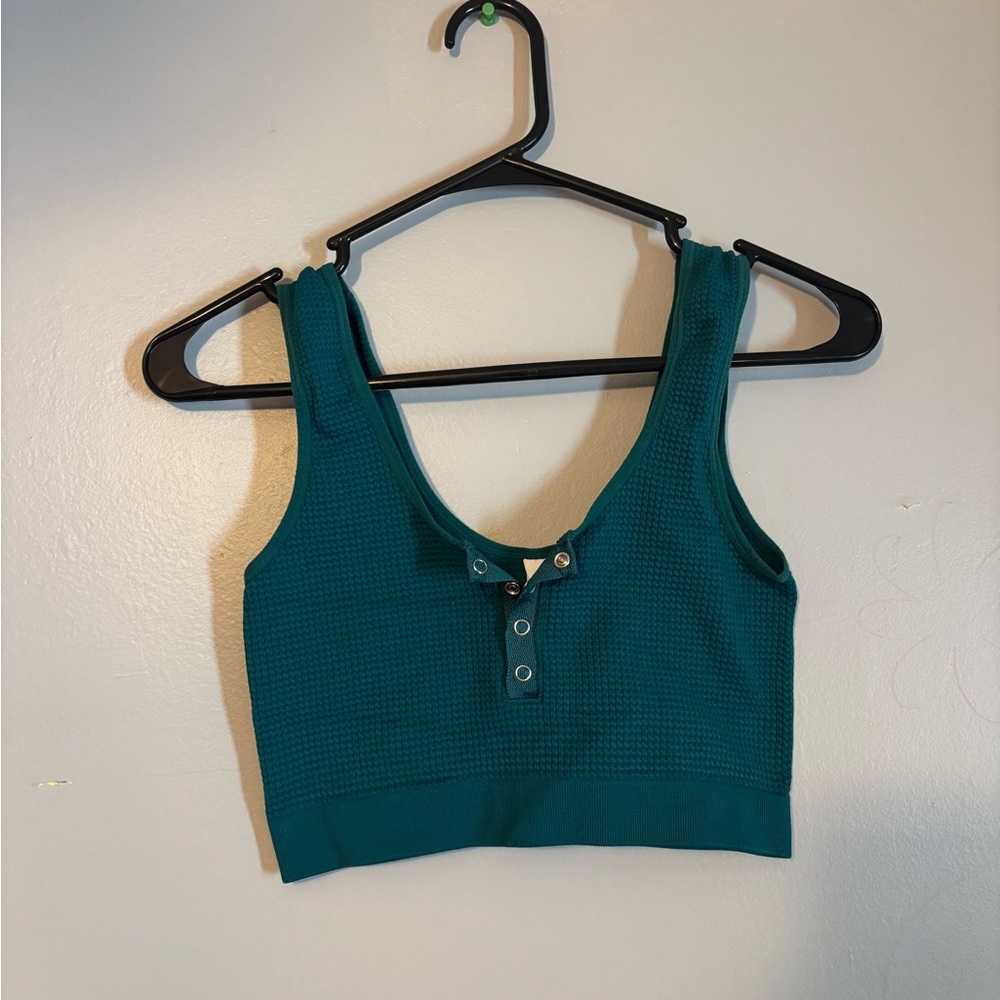 woman’s crop top with buttons